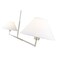 Z-Lite Leila Chandelier, 2-Light, 12 In.W x 62 In.L x 9.5 In.H, Brushed Nickel/White Linen 744-62L-BN - alternate 5